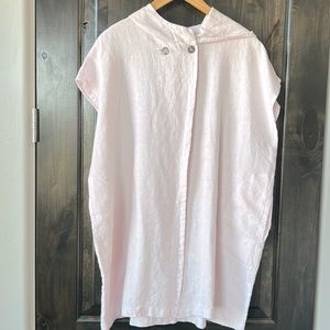 Bryn walker hooded linen two button jacket in light pink - size XS